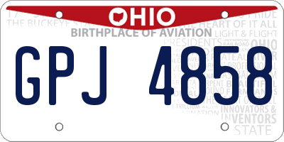 OH license plate GPJ4858