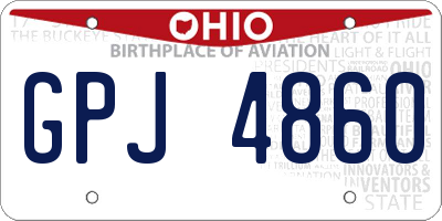 OH license plate GPJ4860
