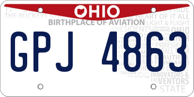 OH license plate GPJ4863