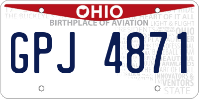 OH license plate GPJ4871