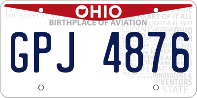 OH license plate GPJ4876