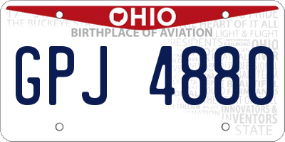 OH license plate GPJ4880