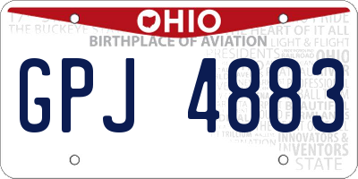 OH license plate GPJ4883