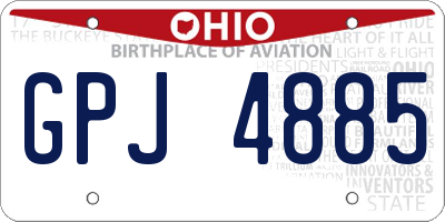 OH license plate GPJ4885