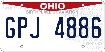 OH license plate GPJ4886