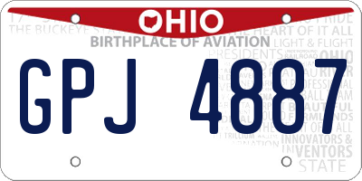 OH license plate GPJ4887