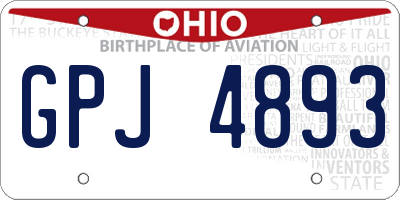 OH license plate GPJ4893