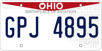 OH license plate GPJ4895