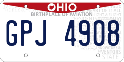 OH license plate GPJ4908