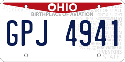 OH license plate GPJ4941