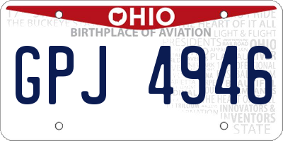 OH license plate GPJ4946