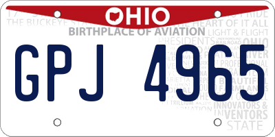 OH license plate GPJ4965