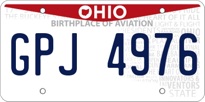 OH license plate GPJ4976