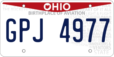 OH license plate GPJ4977