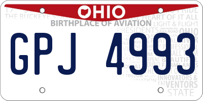 OH license plate GPJ4993
