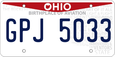 OH license plate GPJ5033