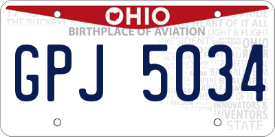 OH license plate GPJ5034
