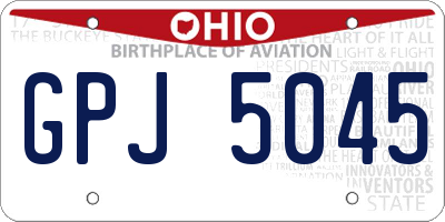 OH license plate GPJ5045