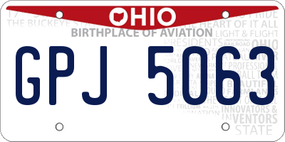 OH license plate GPJ5063