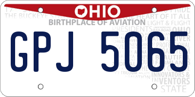 OH license plate GPJ5065