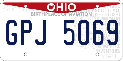 OH license plate GPJ5069