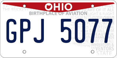 OH license plate GPJ5077