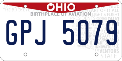 OH license plate GPJ5079
