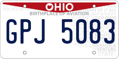 OH license plate GPJ5083