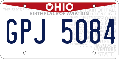 OH license plate GPJ5084