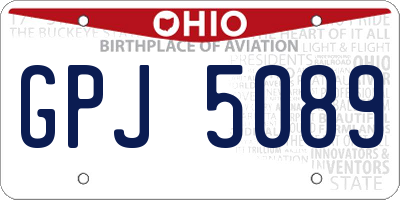 OH license plate GPJ5089