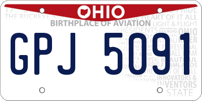 OH license plate GPJ5091