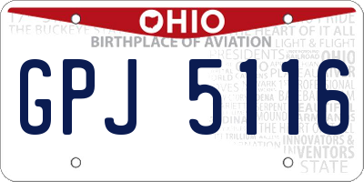 OH license plate GPJ5116