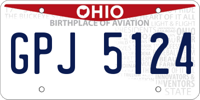 OH license plate GPJ5124