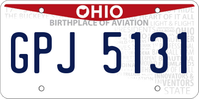 OH license plate GPJ5131