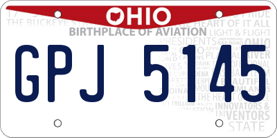 OH license plate GPJ5145
