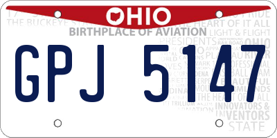 OH license plate GPJ5147