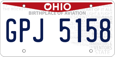 OH license plate GPJ5158