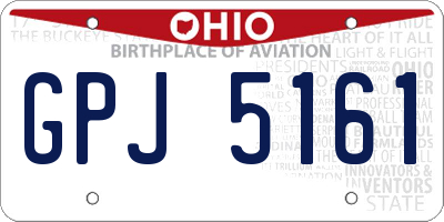 OH license plate GPJ5161