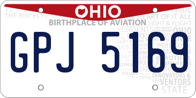 OH license plate GPJ5169