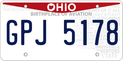 OH license plate GPJ5178
