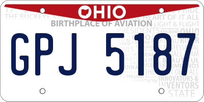 OH license plate GPJ5187