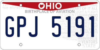 OH license plate GPJ5191