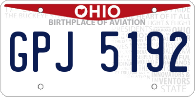 OH license plate GPJ5192