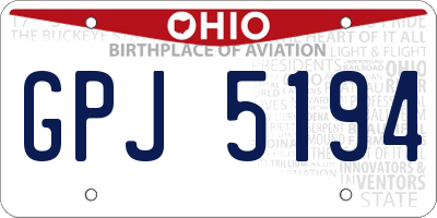 OH license plate GPJ5194
