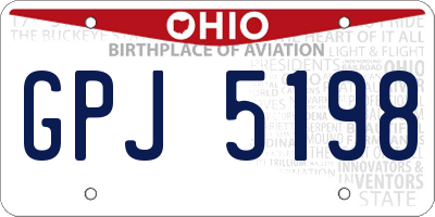 OH license plate GPJ5198