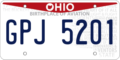 OH license plate GPJ5201