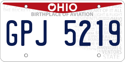 OH license plate GPJ5219
