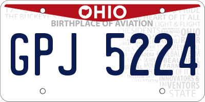 OH license plate GPJ5224