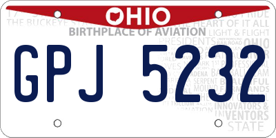 OH license plate GPJ5232