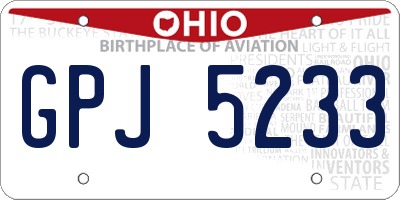 OH license plate GPJ5233